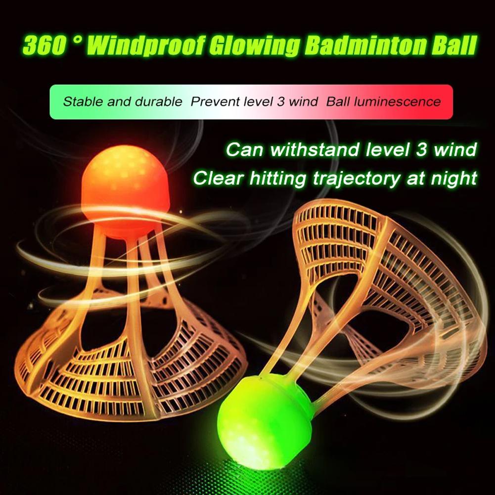 Badminton Materi - ลูกแบดมินตันเรืองแสง LED เรืองแสงในเวลากลางคืน วัสดุพลาสติกทนทาน ยืดหยุ่นสูง ไม่แตกหัก