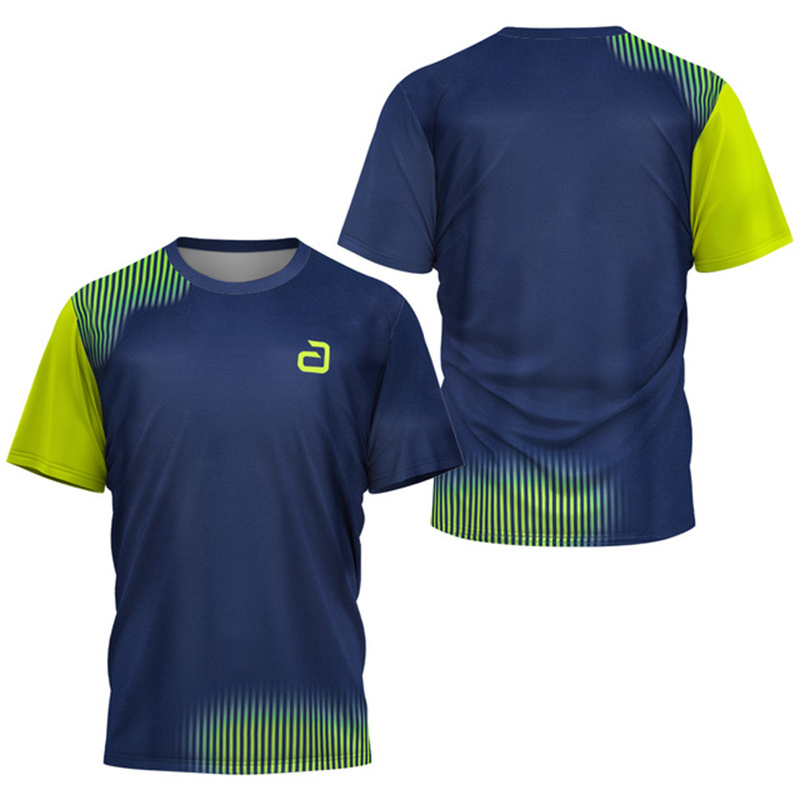 Badminton Emoji - เสื้อยืดเทเบิลเทนนิสผู้ชาย ลายใต้ผิวน้ำ เสื้อยืดเทนนิสแบดมินตันฤดูร้อนสำหรับผู้ชาย เสื้อยืดแขนสั้นแห้งเร็วสำหรับสโมสรเทเบิลเทนนิส