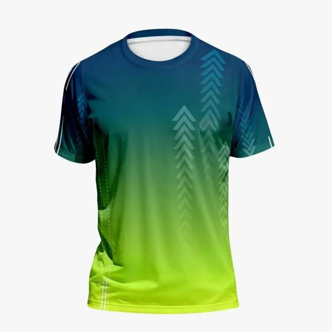 Badminton Emoji - เสื้อยืดคอกลมผู้ชายสำหรับเล่นแบดมินตันในฤดูร้อน ลายไล่สี สวมใส่สบาย ระบายอากาศได้ดี เหมาะสำหรับกีฬากลางแจ้ง ขายดี