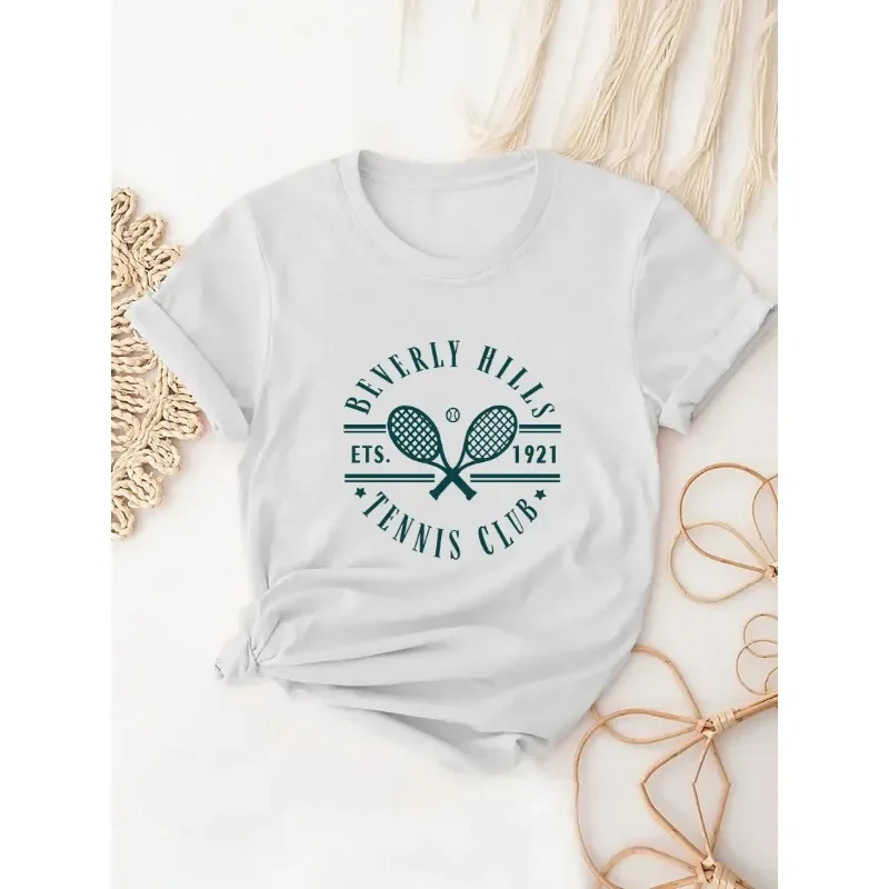 Badminton China - ไม้แบดมินตันพิมพ์เสื้อยืดแขนสั้นแฟชั่นฤดูร้อนเสื้อผ้าสมัยใหม่พิมพ์เสื้อผ้าสตรีรูปแบบเสื้อยืด