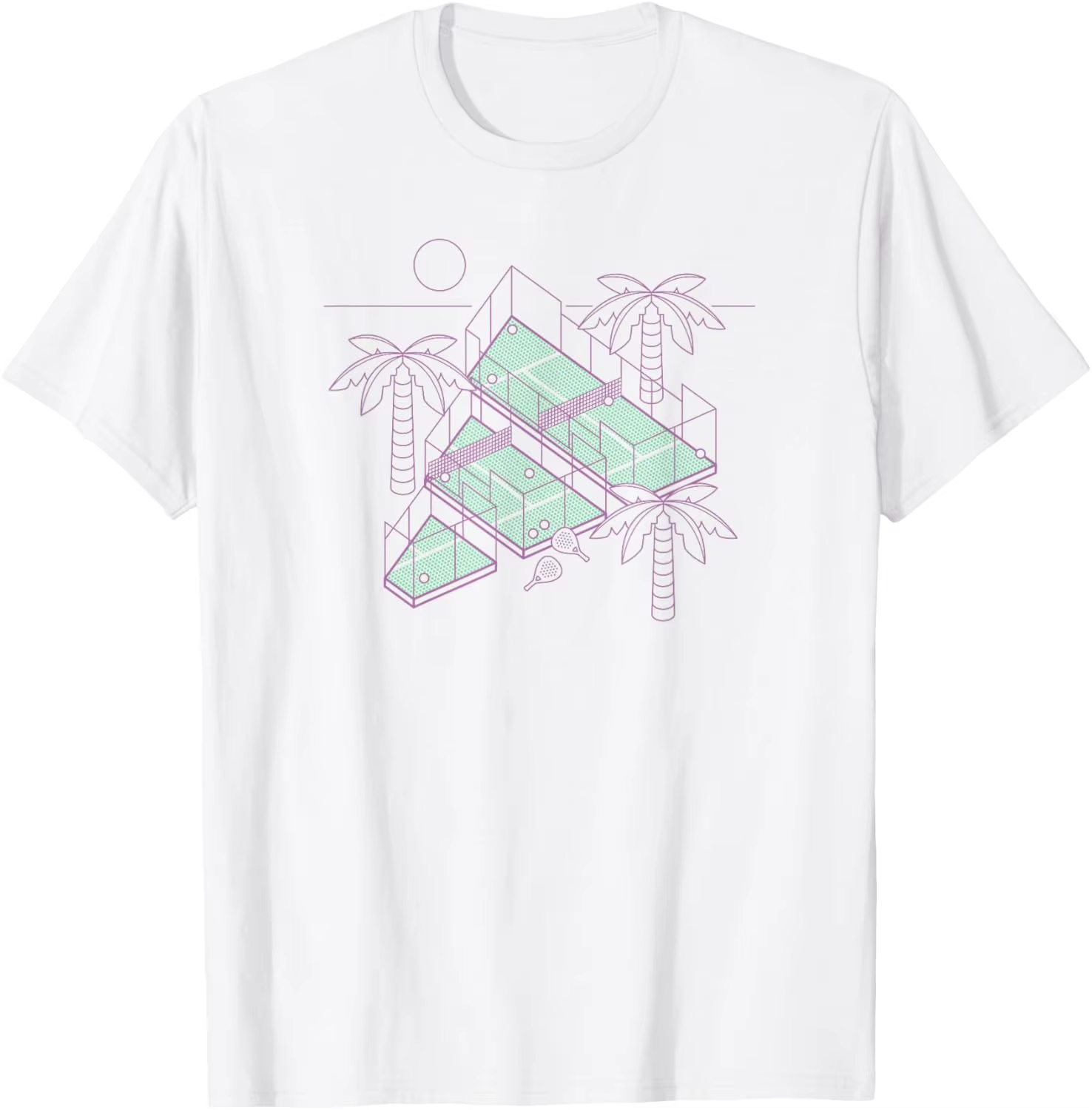 Badminton Icon - เสื้อยืดลายกราฟิกโลโก้กีฬาเทนนิสพาเดล ยูนิเซ็กส์ สำหรับฤดูร้อน สตรีทแวร์ลำลอง คู่รัก เสื้อยืดแขนสั้นผู้ชาย