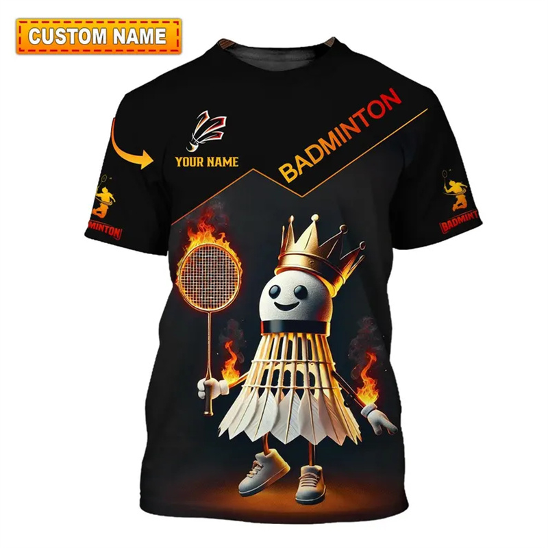 Badminton Emoji - กีฬาแบดมินตันเสื้อยืดเสื้อผ้าผู้ชาย Cool นวนิยาย 3D พิมพ์กีฬาด่วนแห้งแขนสั้นเสื้อ T