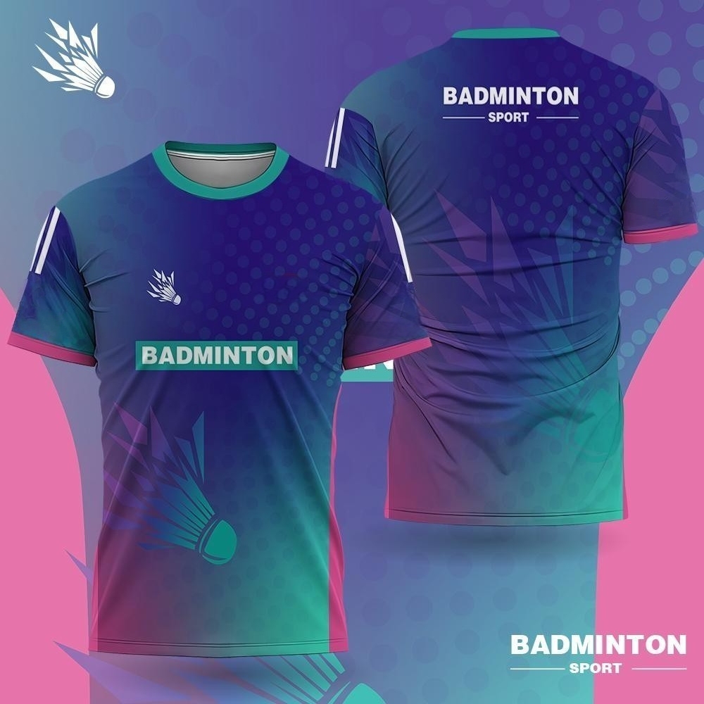 เสื้อแบดมินตันผู้ชายลายไล่สีพิ - Badminton Emoji บทวิจารณ์และราคา