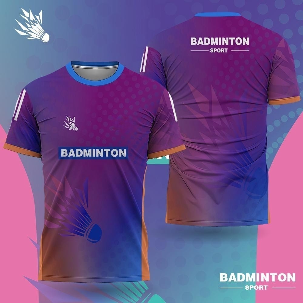 เสื้อแบดมินตันผู้ชายลายไล่สีพิ - Badminton Emoji บทวิจารณ์และราคา