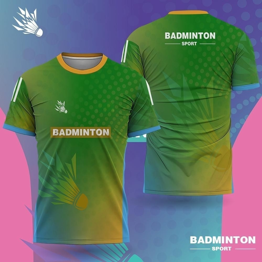 เสื้อแบดมินตันผู้ชายลายไล่สีพิ - Badminton Emoji บทวิจารณ์และราคา