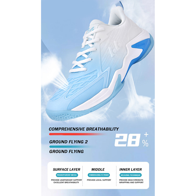 รองเท้าแบดมินตันสีม่วงชมพู LEF - Badminton Materi บทวิจารณ์และราคา